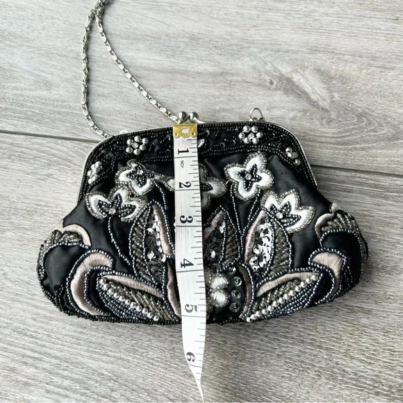 Handmade Beaded Evening Chain Strap Clutch Crossbody  Bag - Picture 13 of 14